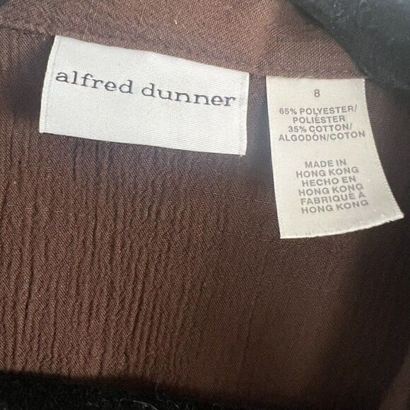 Alfred Dunner Womens Vintage 90s Brown Beaded Embroidered Fringe Blouse Size 8 - Picture 4 of 9